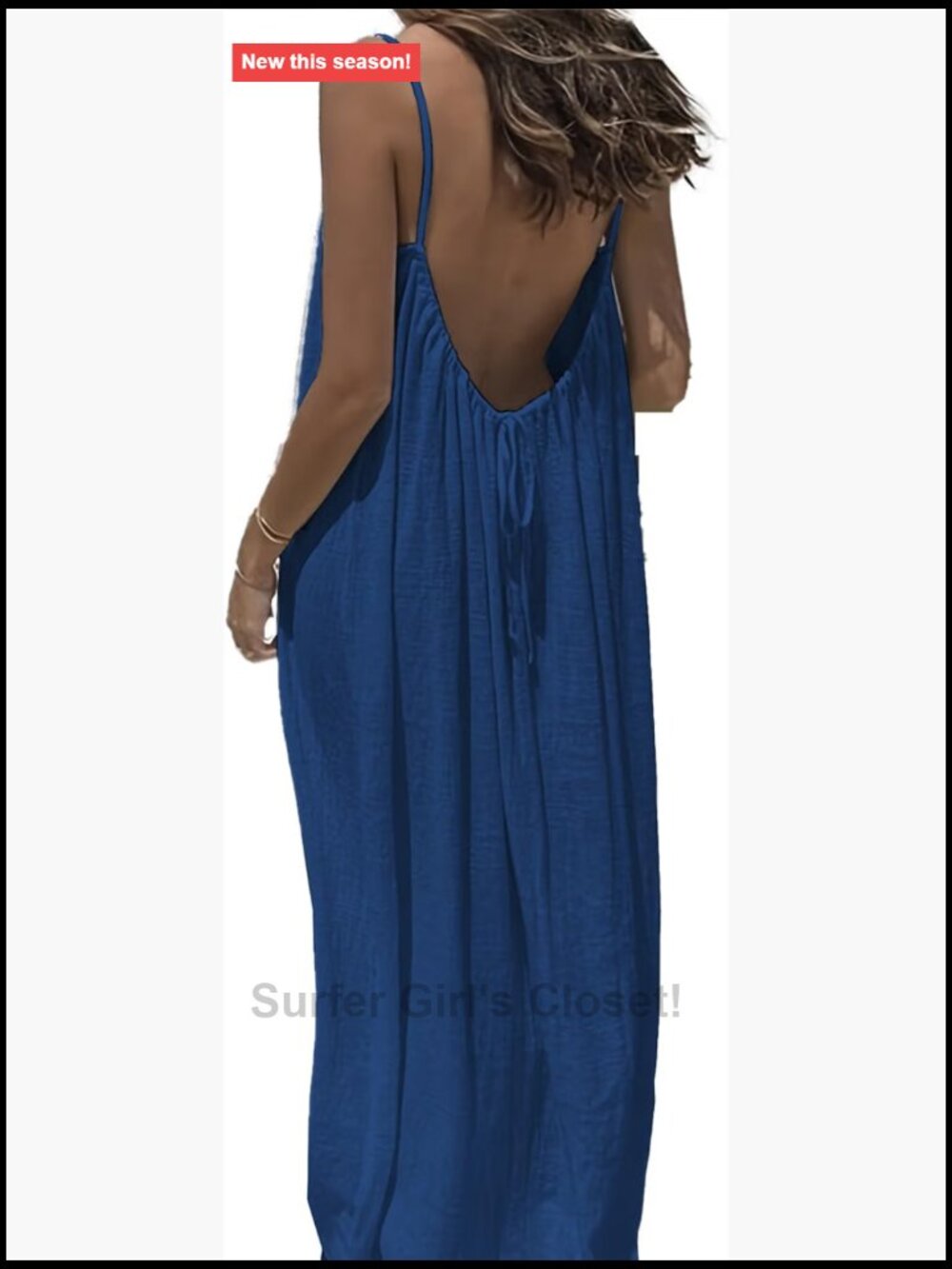 Sleeveless Backless Cami Sundress Flowy Maxi A-Line